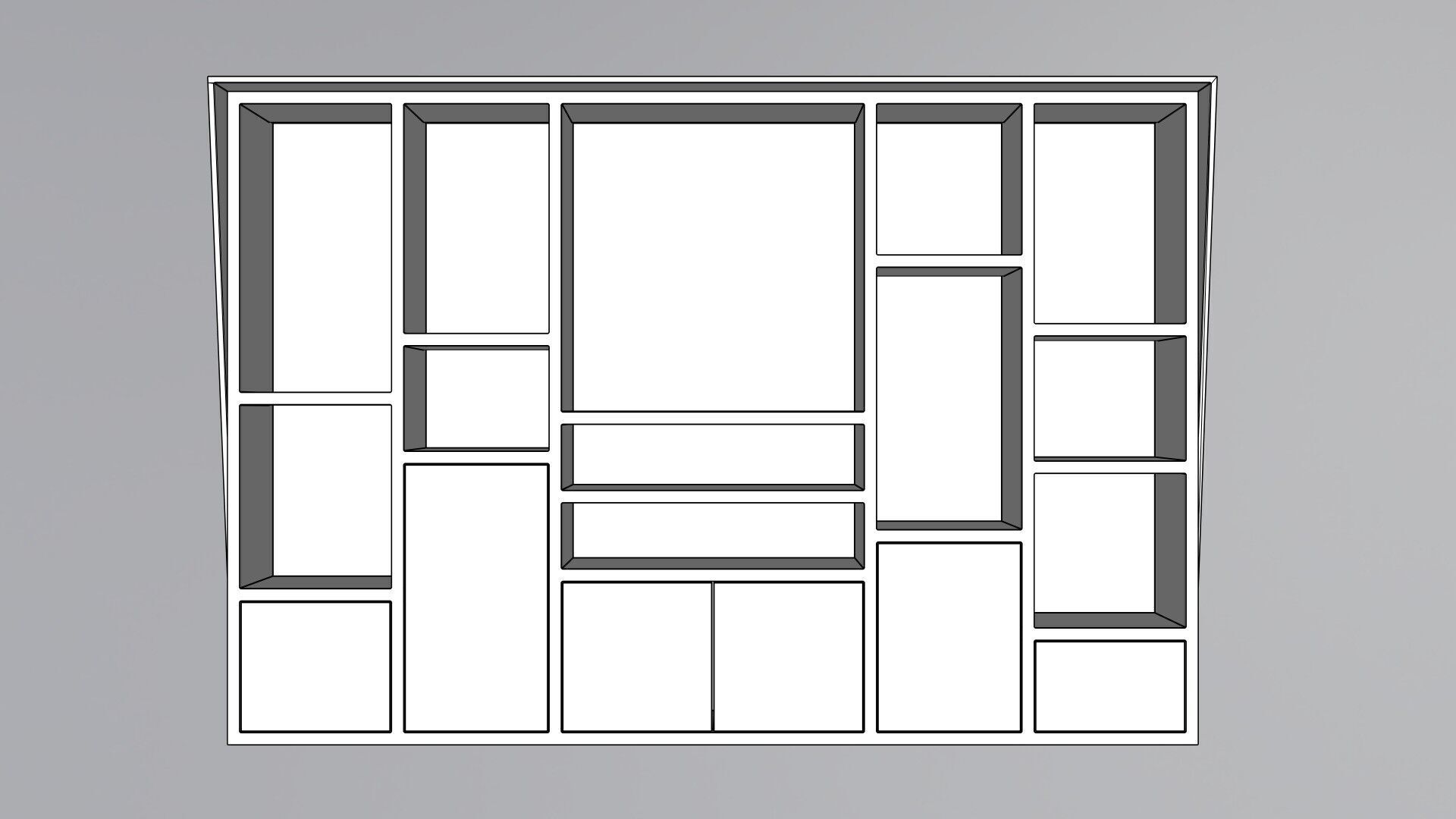 Modern Office Cabinet Low-poly 3D model_4