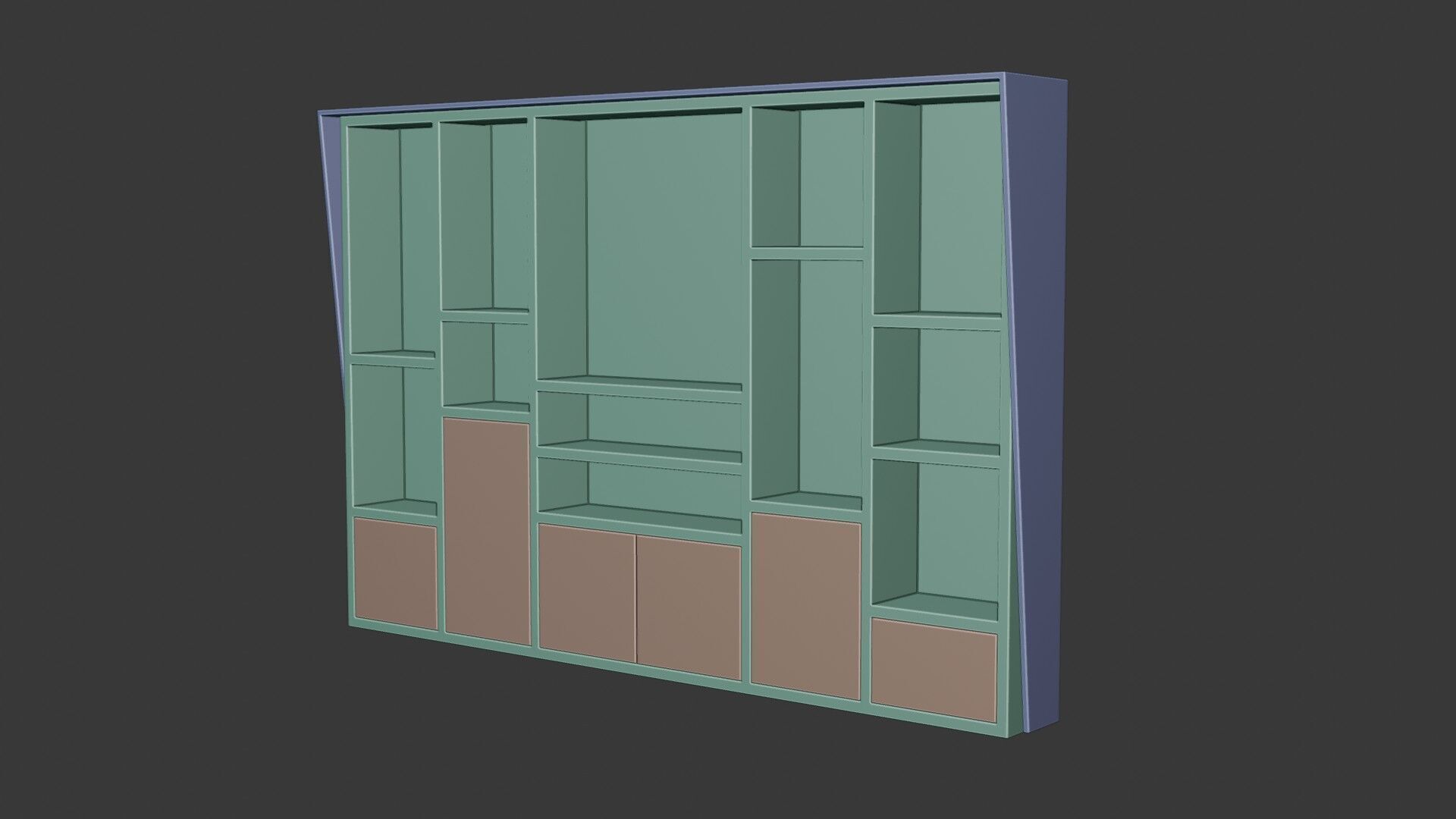 Modern Office Cabinet Low-poly 3D model_21