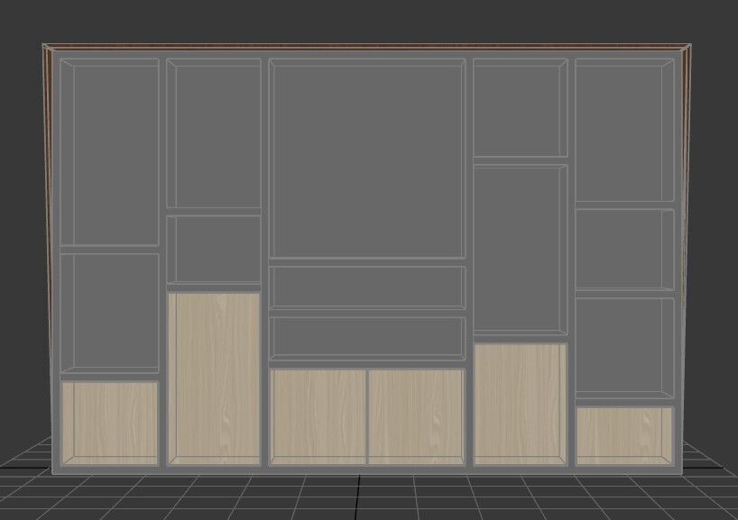 Modern Office Cabinet Low-poly 3D model_34