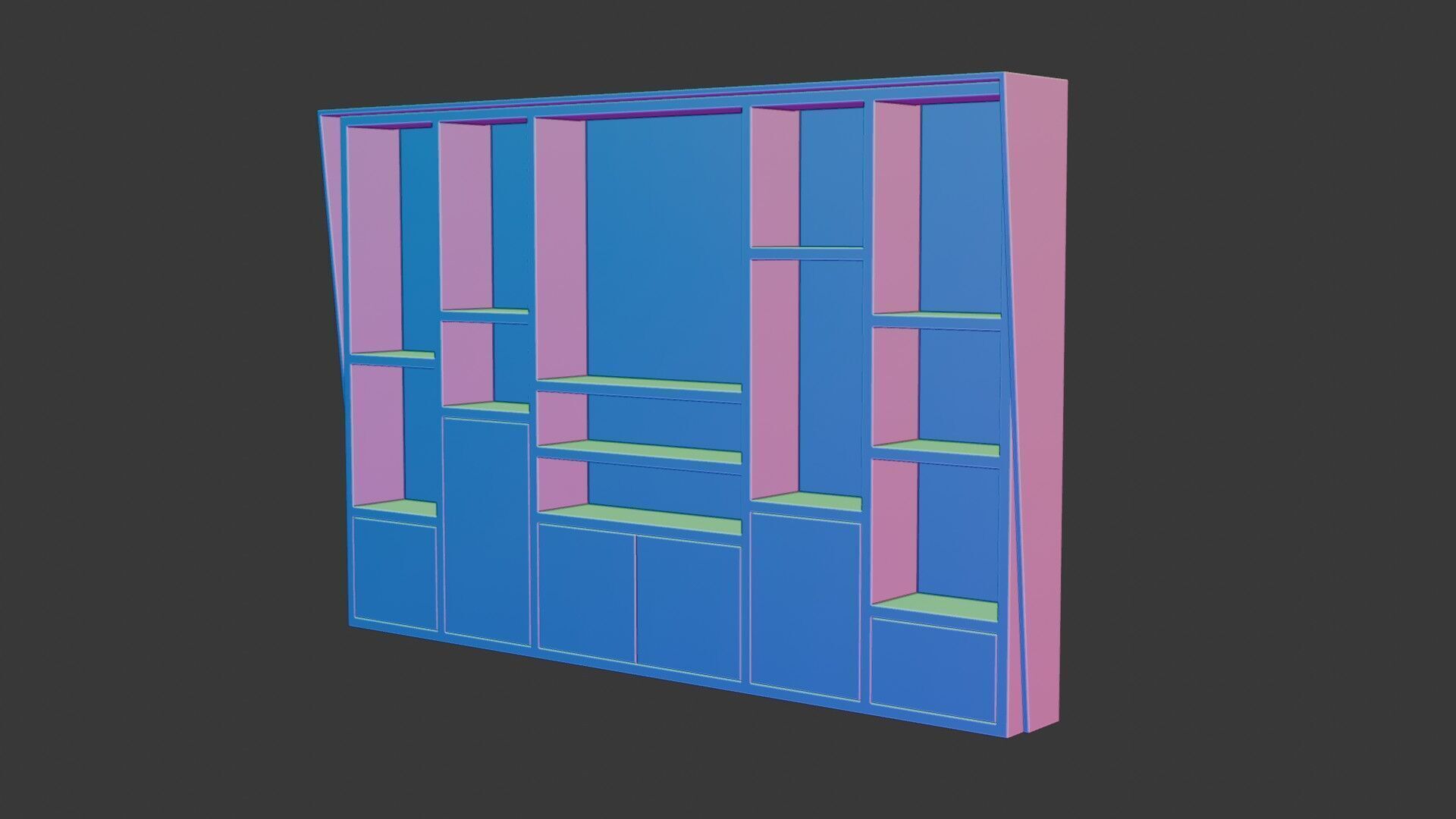 Modern Office Cabinet Low-poly 3D model_23