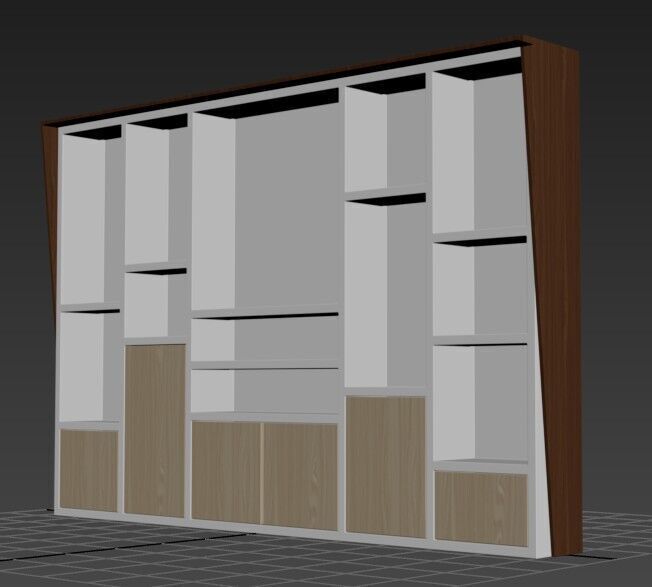 Modern Office Cabinet Low-poly 3D model_35