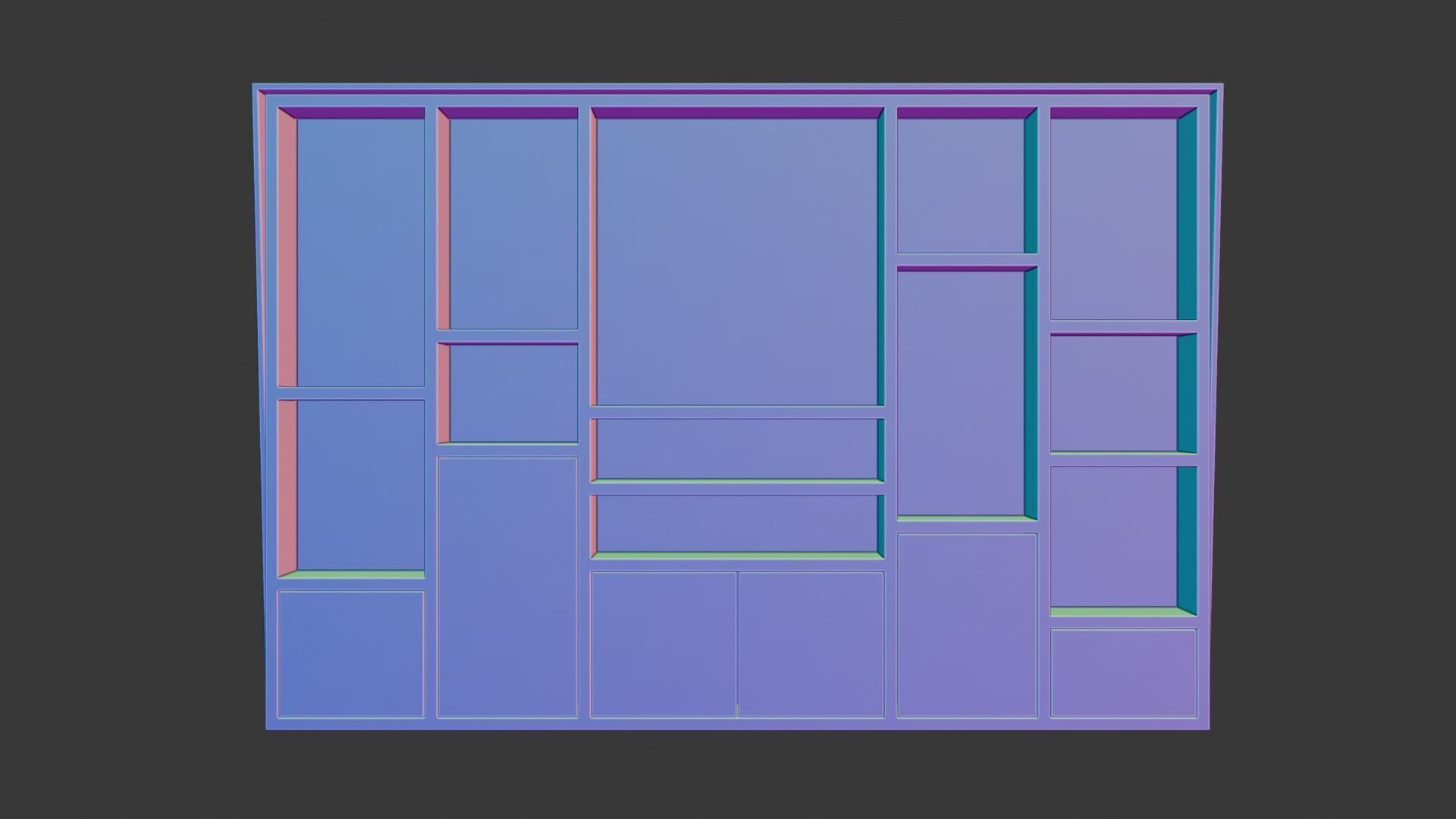 Modern Office Cabinet Low-poly 3D model_13