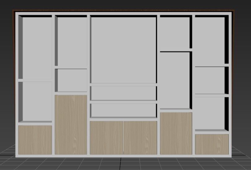 Modern Office Cabinet Low-poly 3D model_30