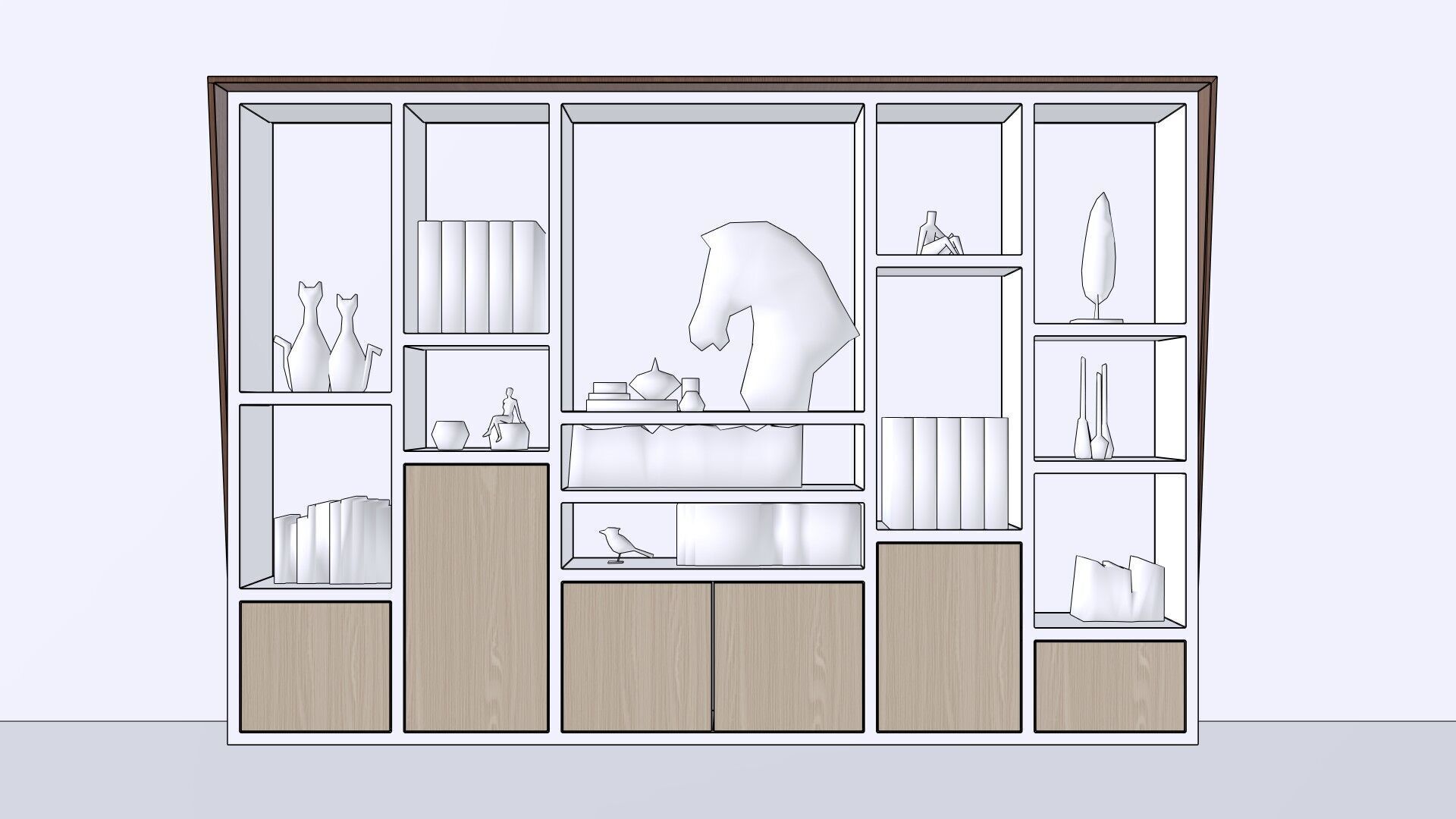 Modern Office Cabinet Low-poly 3D model_2