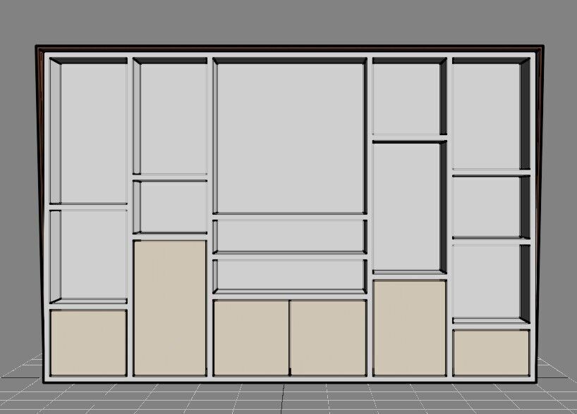 Modern Office Cabinet Low-poly 3D model_33