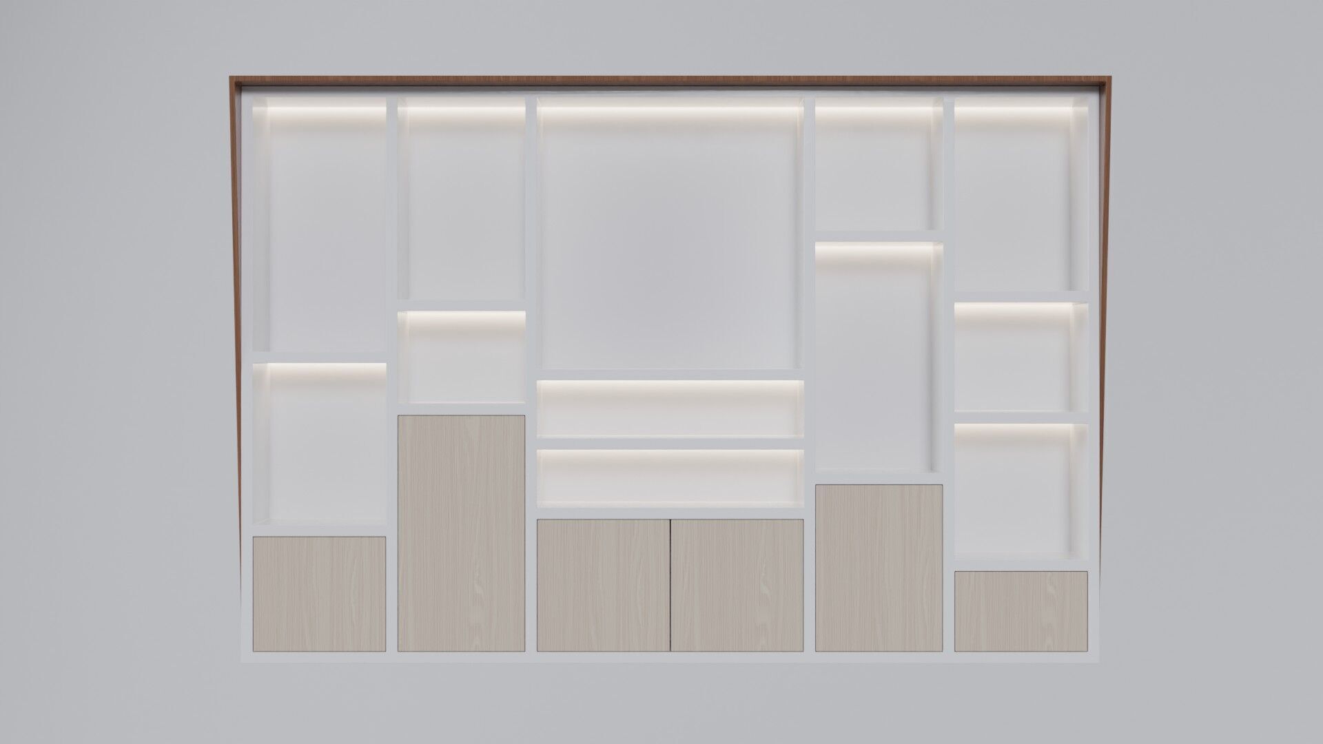 Modern Office Cabinet Low-poly 3D model_19