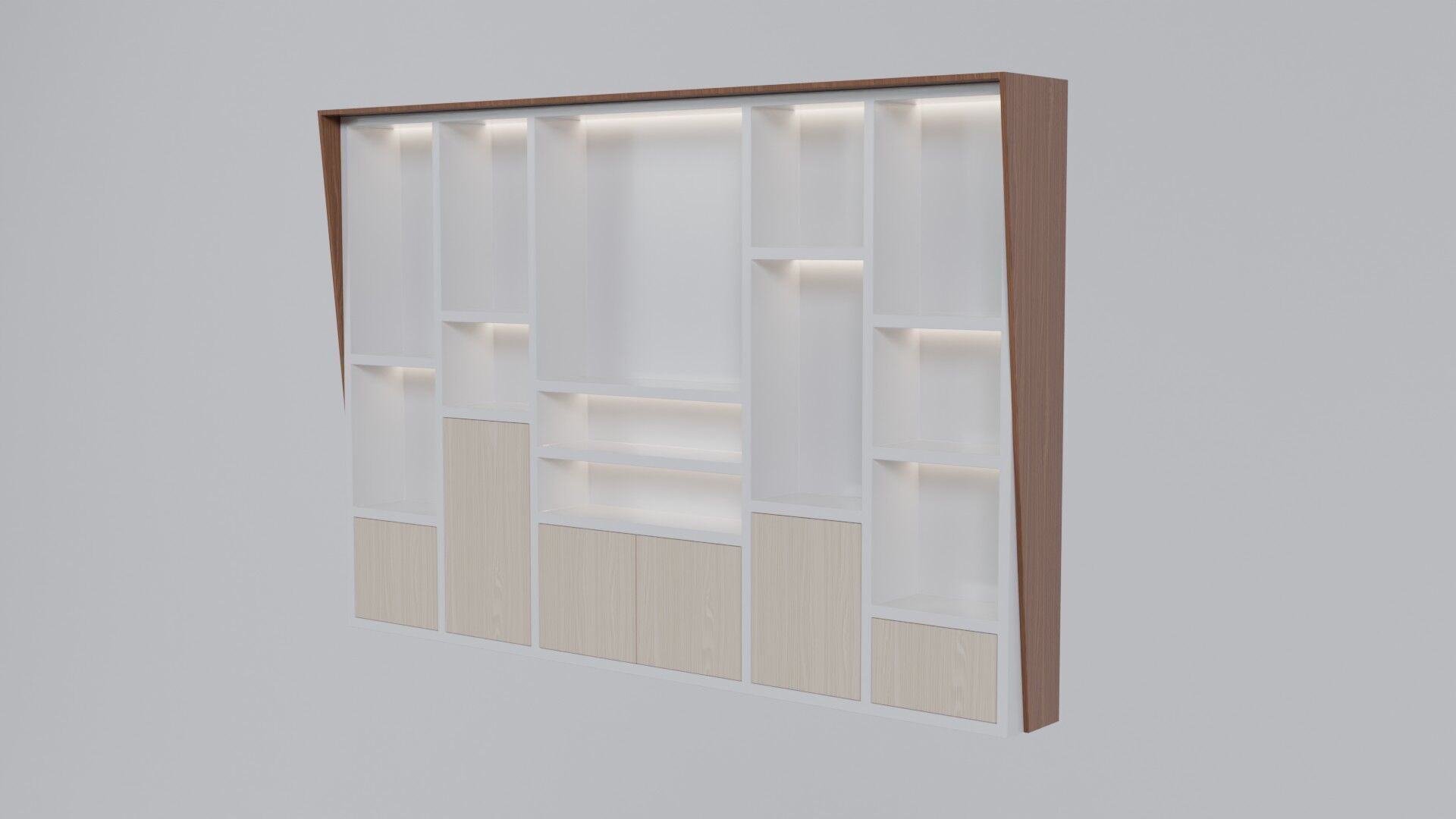 Modern Office Cabinet Low-poly 3D model_29