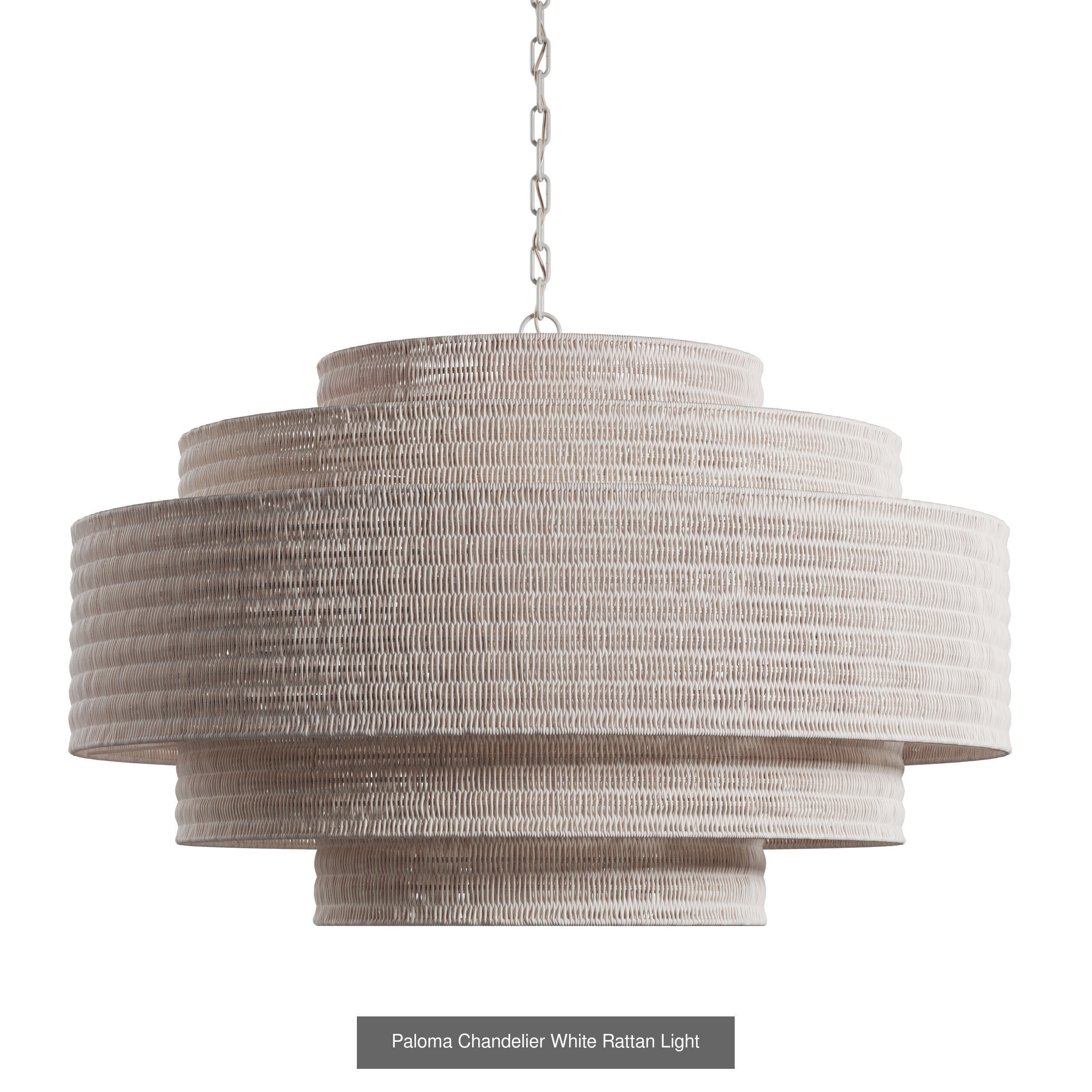 Paloma Chandelier Rattan Light Full Set - 3 Materials 3D Model Collection_2