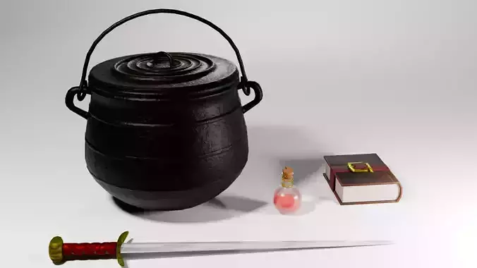 Alchemy Medieval Magic Props Pack Game Ready Stylized Assets