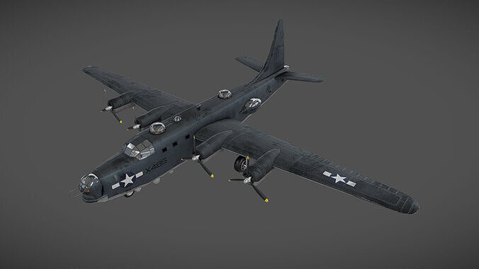 PB4Y-2 Privateer Low-poly 3D model
