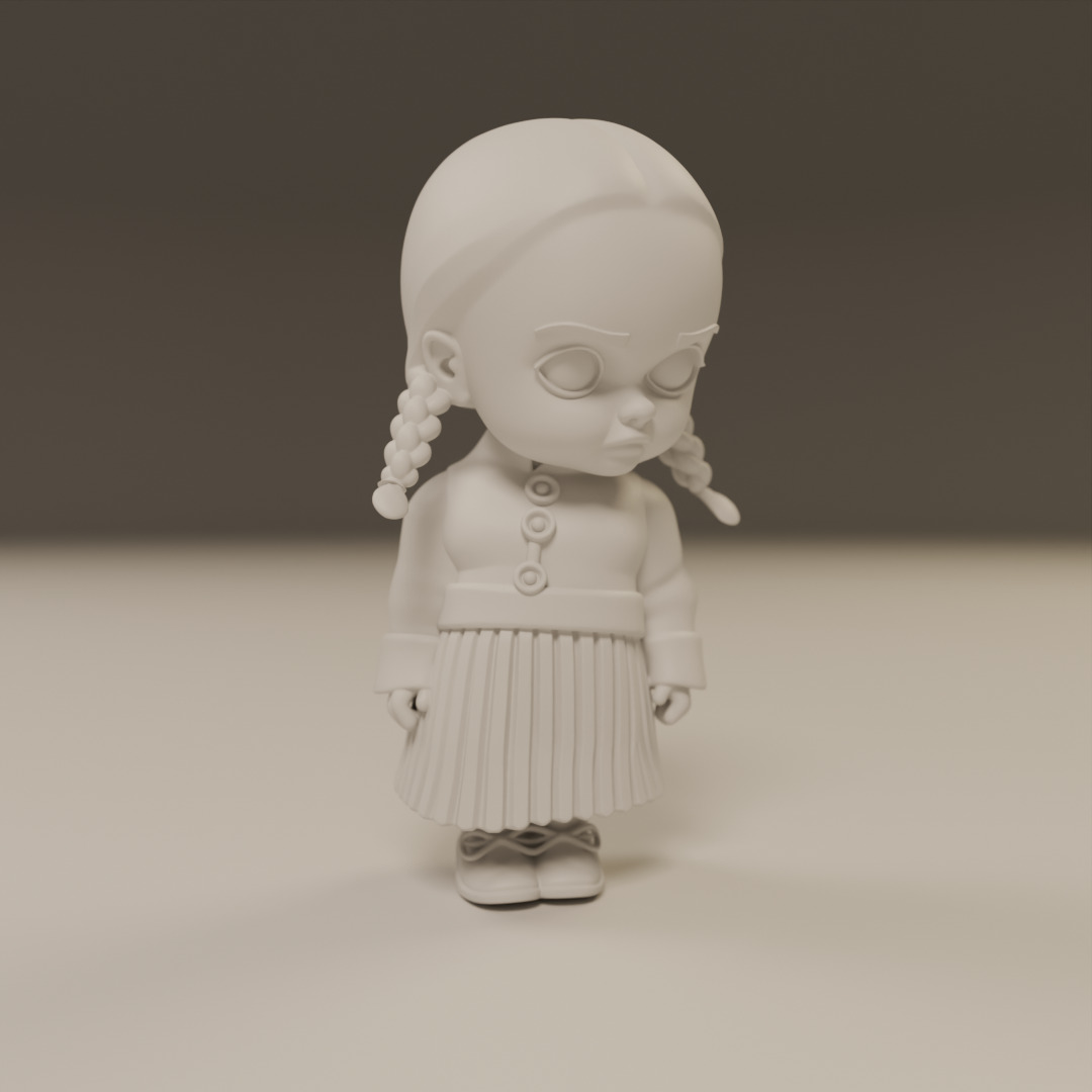 Wednesday Addams 3D print model_4