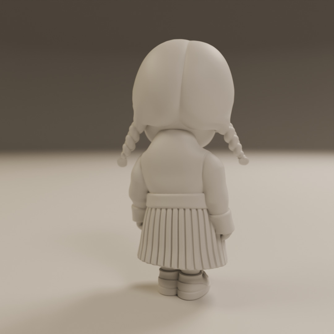 Wednesday Addams 3D print model_3