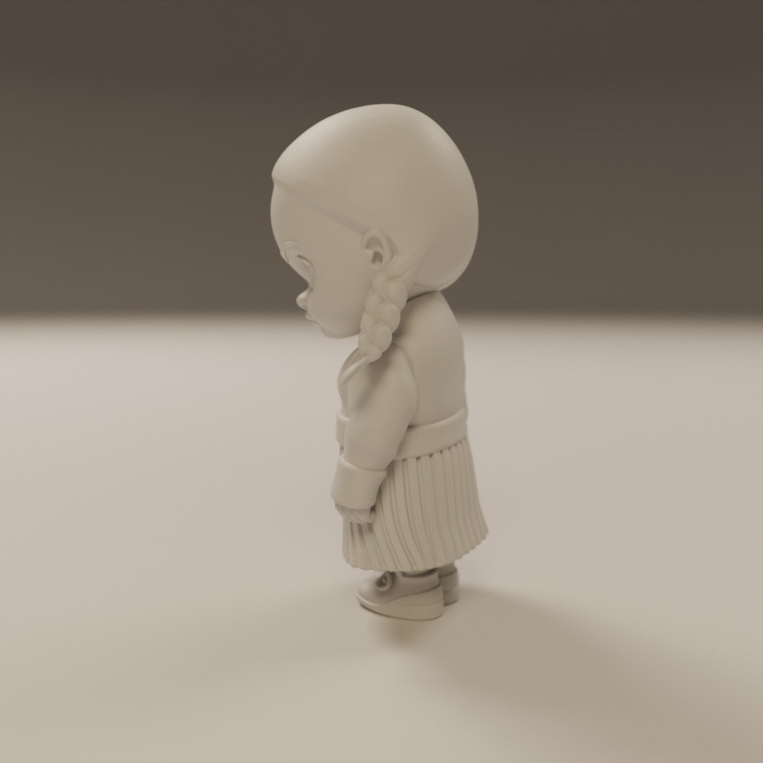 Wednesday Addams 3D print model_2