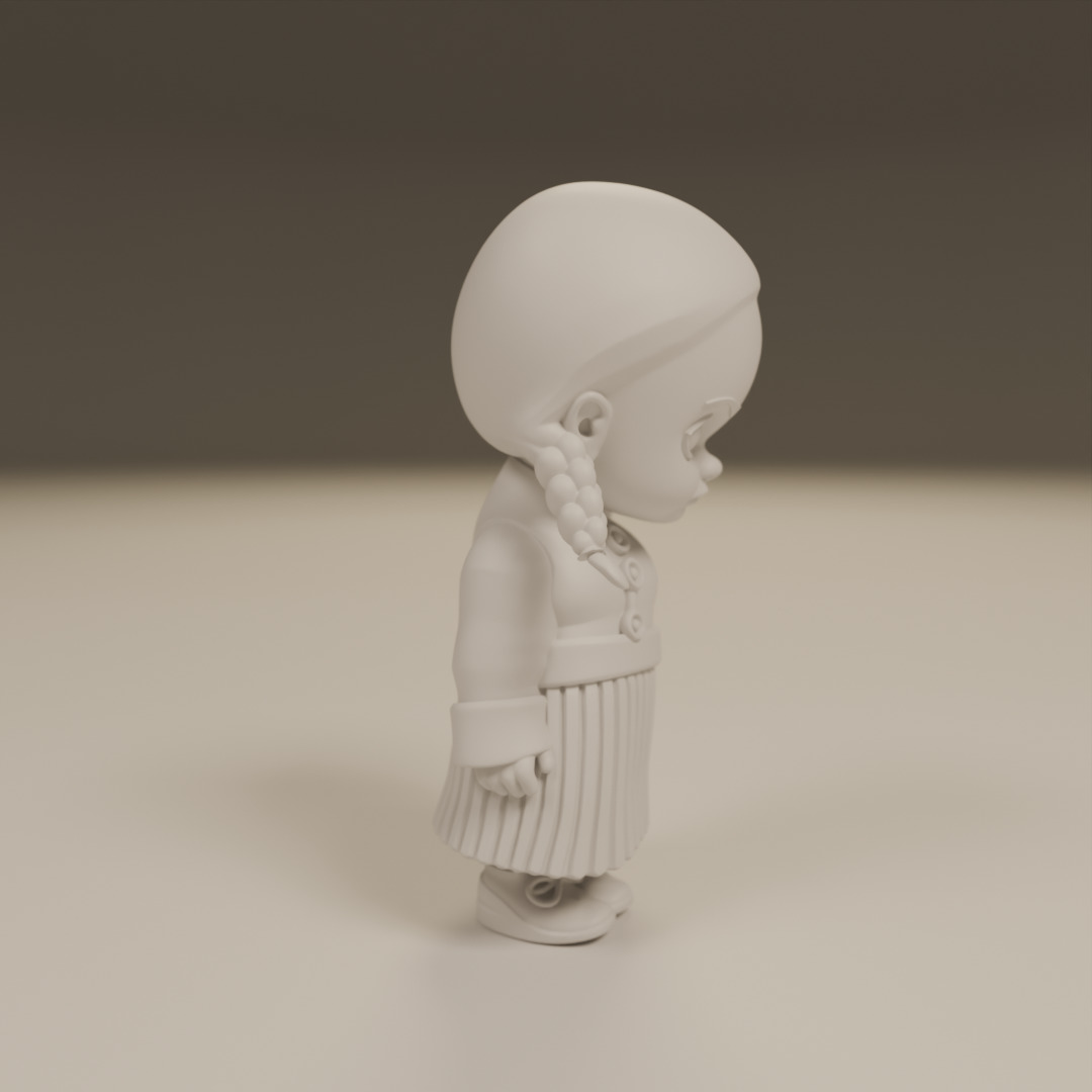 Wednesday Addams 3D print model_1