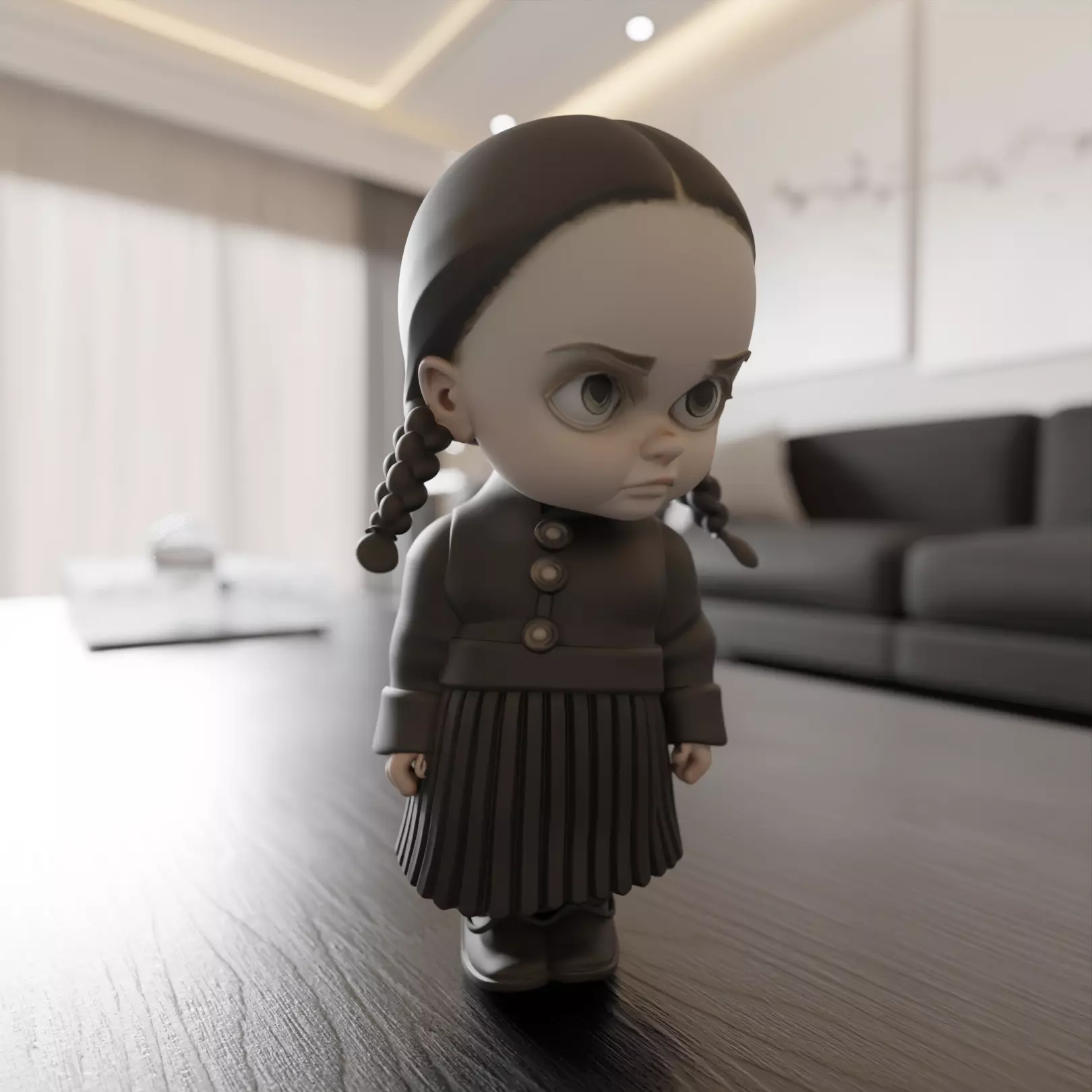 Wednesday Addams 3D print model_0