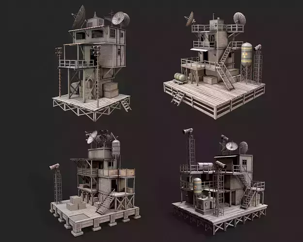Post Apo Wooden Platform Structure Collection 