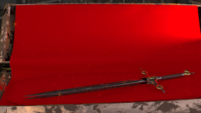 Rigged Dark Sword II Low-poly 3D model