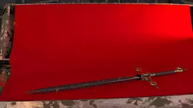 Rigged Dark Sword II Low-poly 3D model