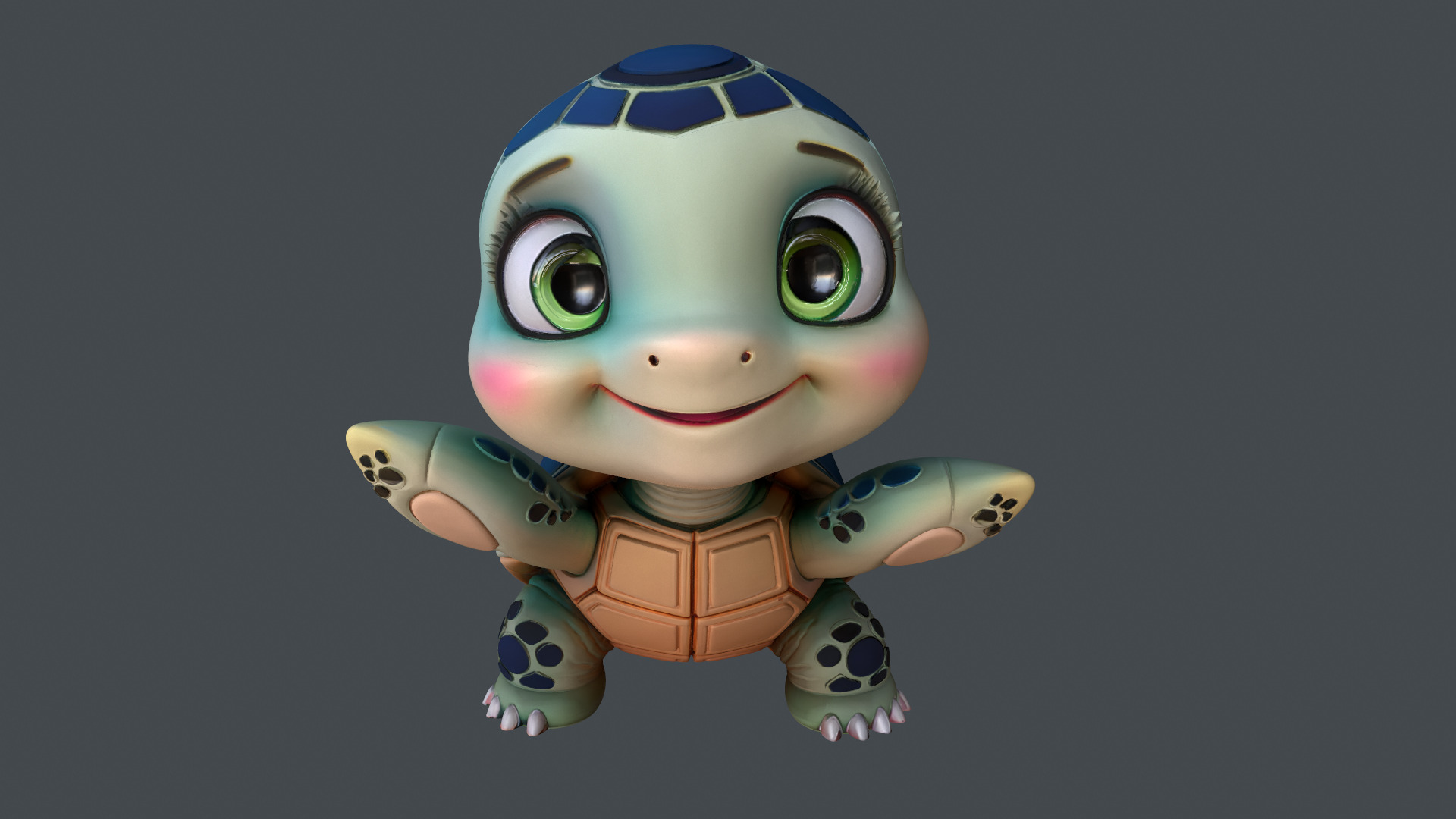 Cute Turtle  3D print model_1