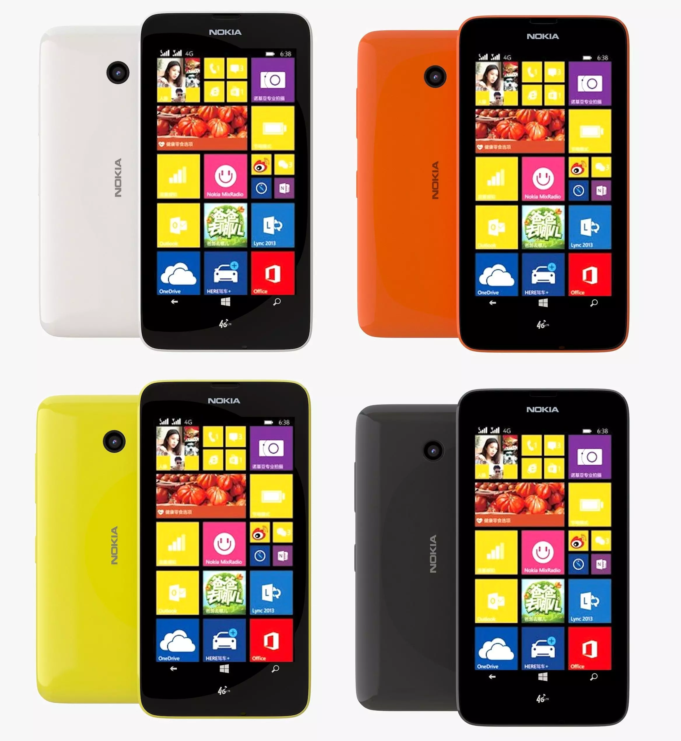 Nokia Lumia 638 all color 3D model
