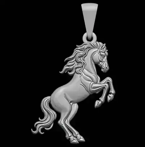 Horse Pendant Detailed Relief