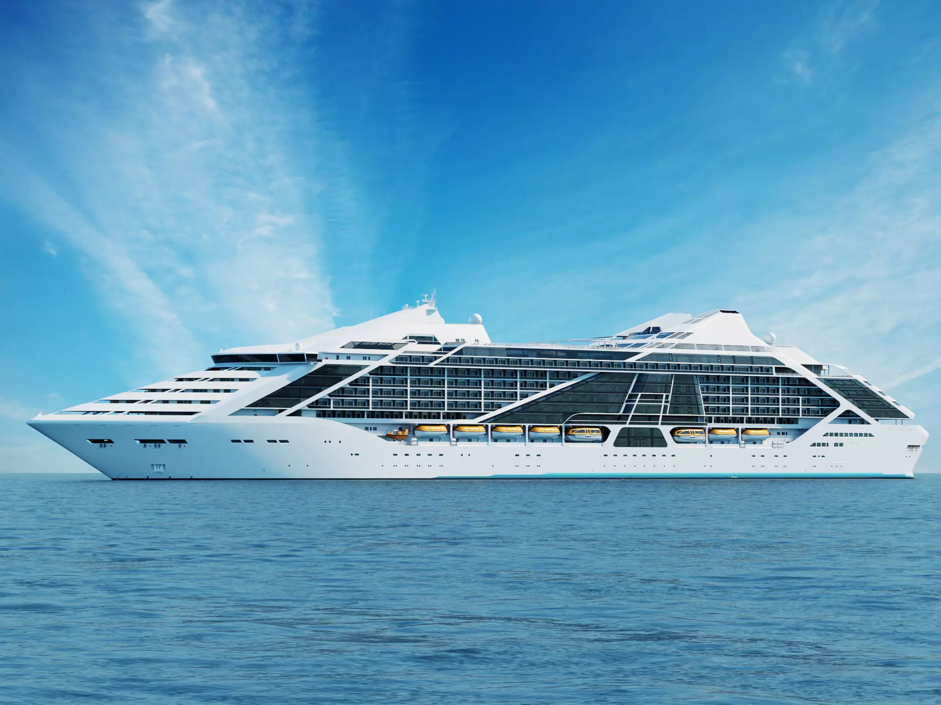 Futuristic Cruiseship Celestial Spire Low-poly 3D model_0