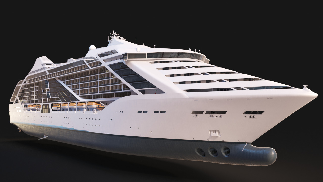 Futuristic Cruiseship Celestial Spire Low-poly 3D model_10