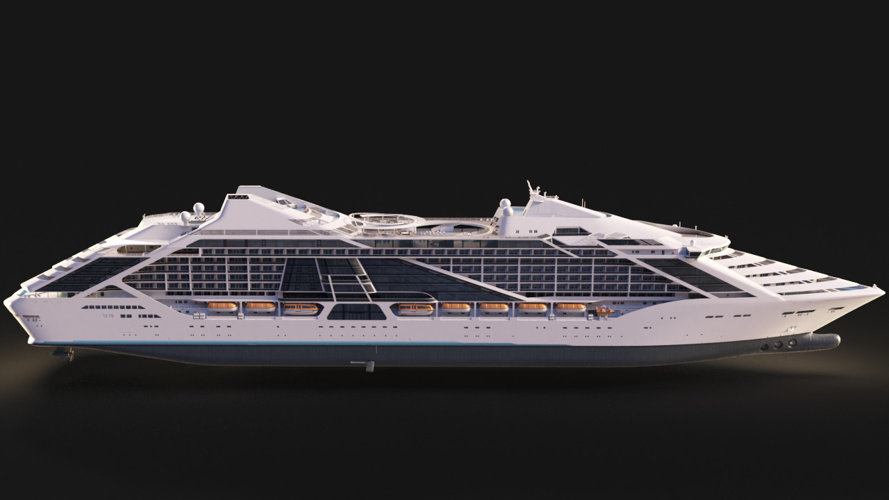 Futuristic Cruiseship Celestial Spire Low-poly 3D model_8