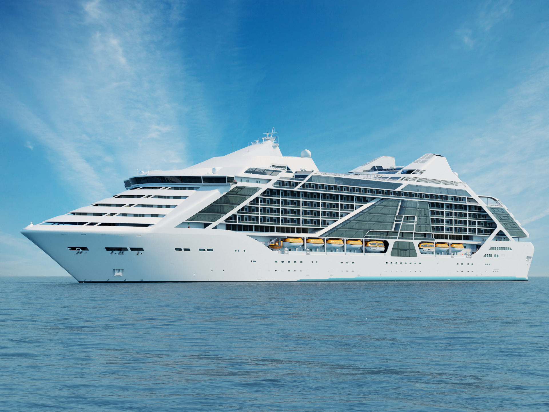 Futuristic Cruiseship Celestial Spire Low-poly 3D model_2