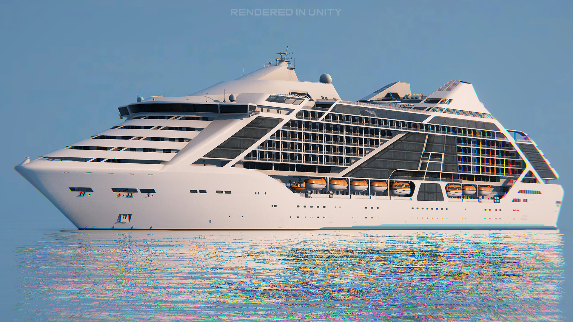 Futuristic Cruiseship Celestial Spire Low-poly 3D model_11