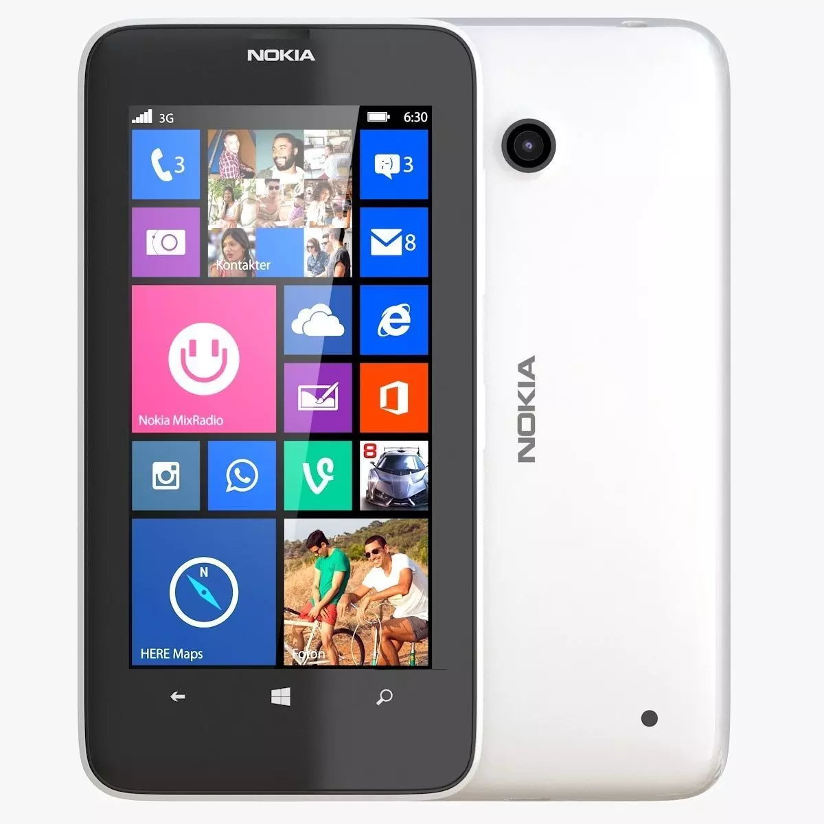 Nokia Lumia 630 white 3D model_0