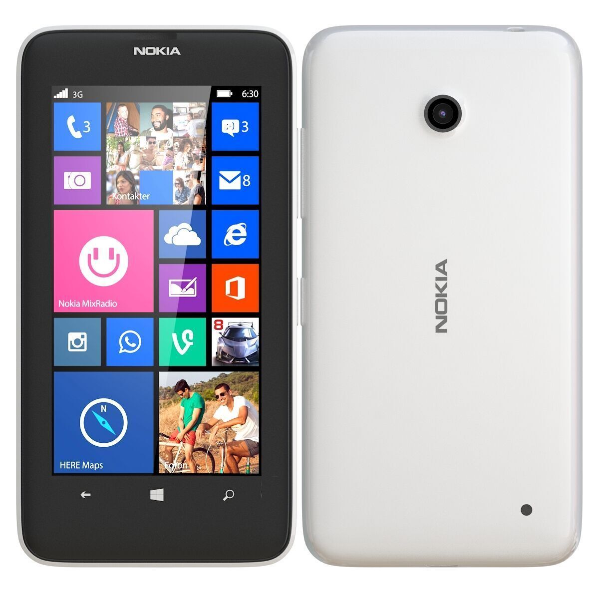 Nokia Lumia 630 white 3D model_2