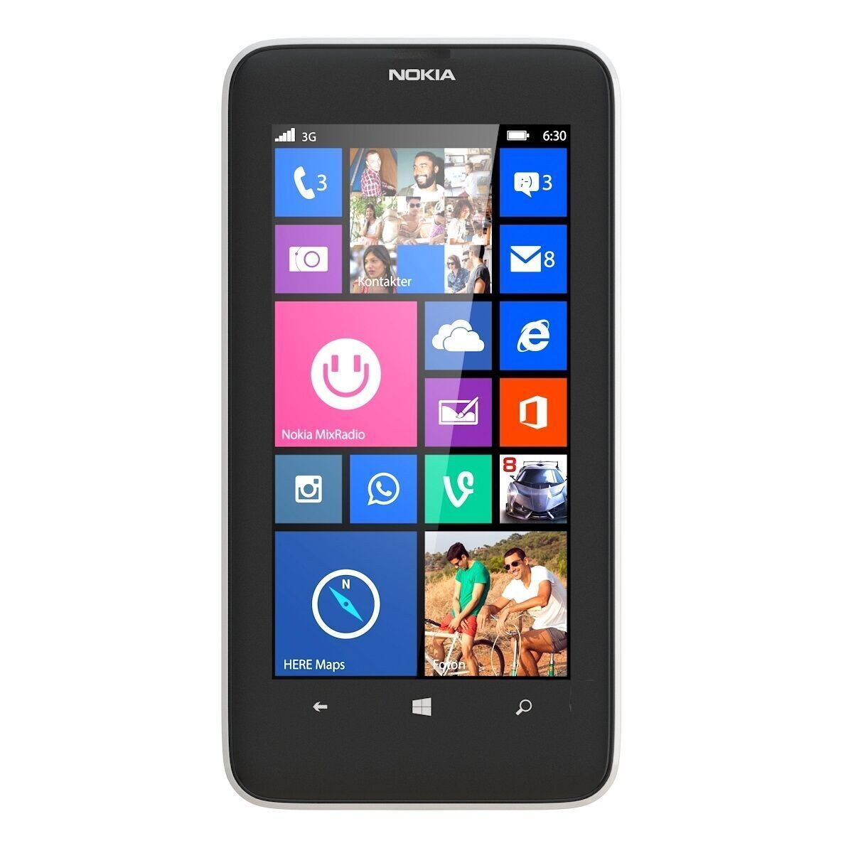 Nokia Lumia 630 white 3D model_3