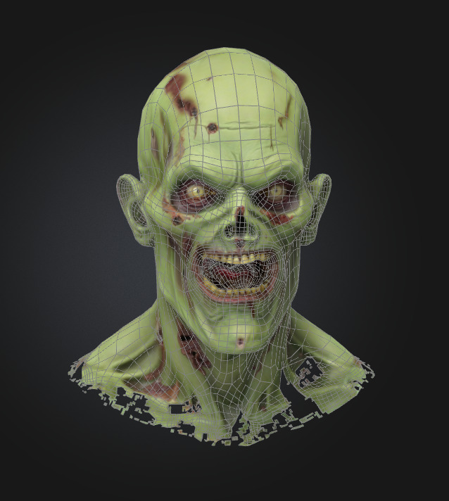 zombie head halloween scary mask game 04 3D model_1