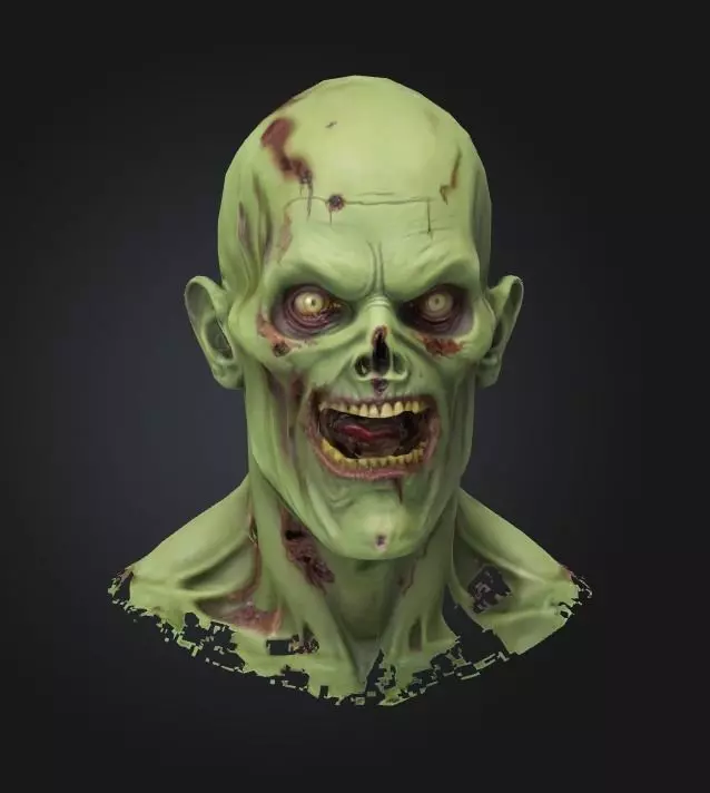 zombie head halloween scary mask game 04 3D model_0