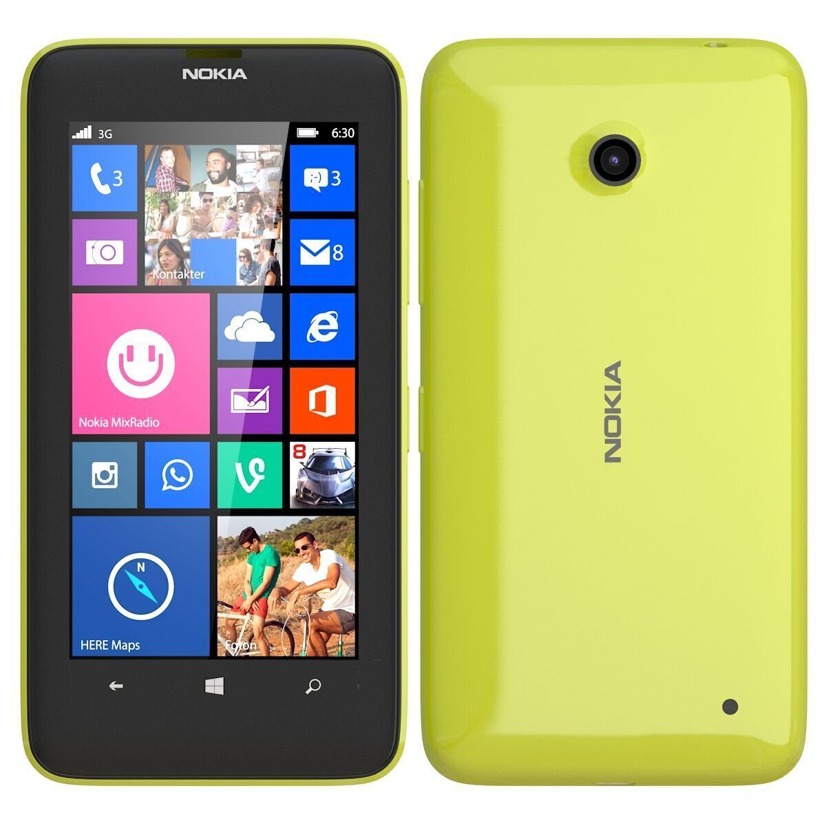 Nokia Lumia 630 yellow 3D model_2