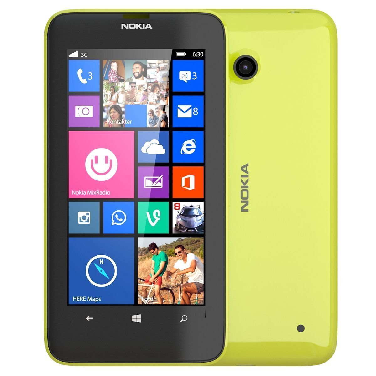 Nokia Lumia 630 yellow 3D model_1