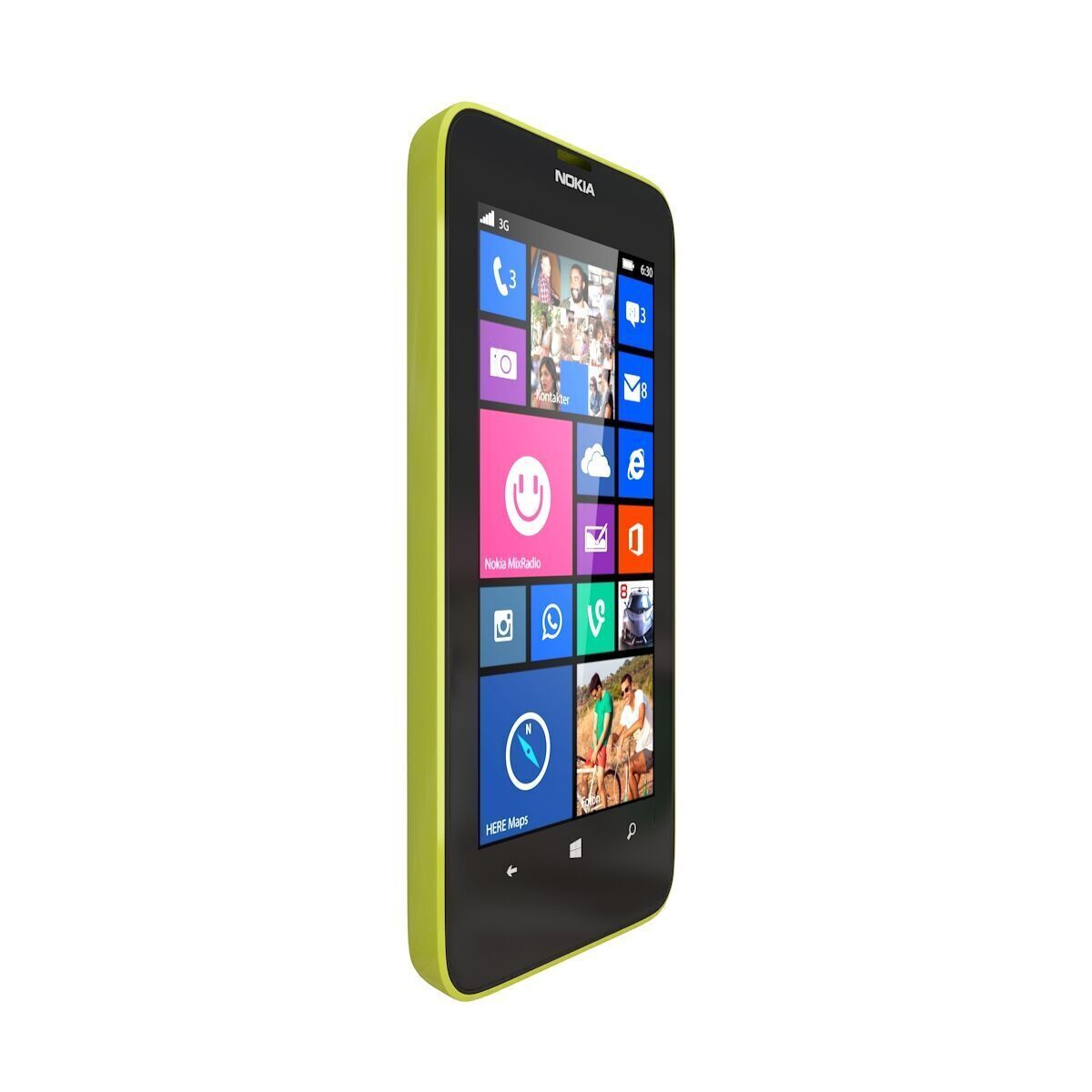 Nokia Lumia 630 yellow 3D model_9
