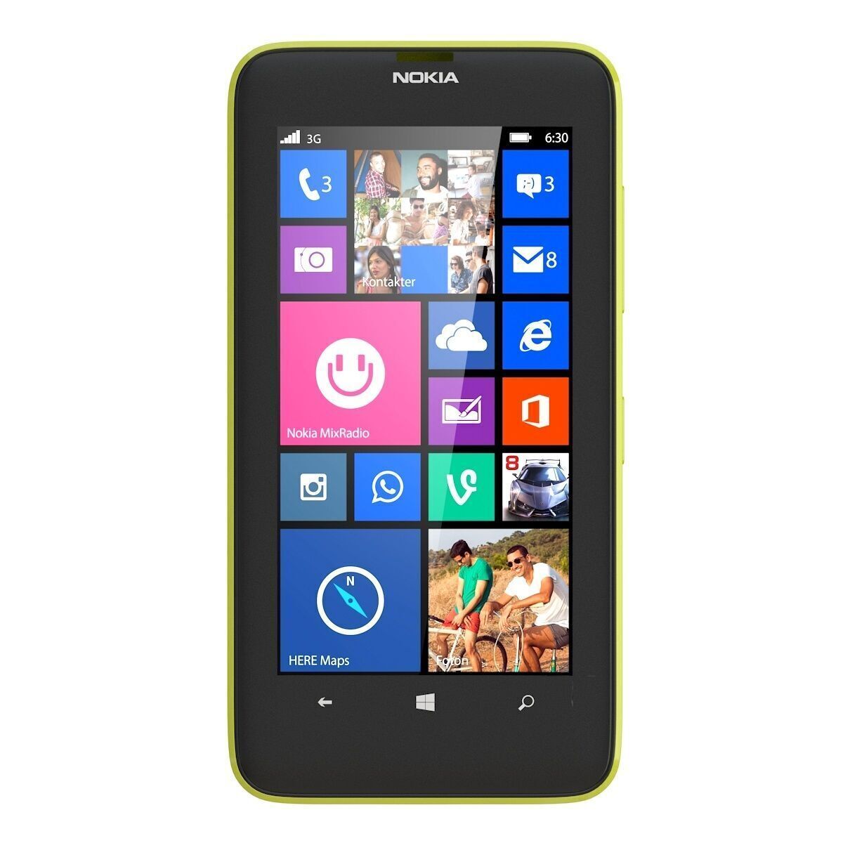 Nokia Lumia 630 yellow 3D model_3