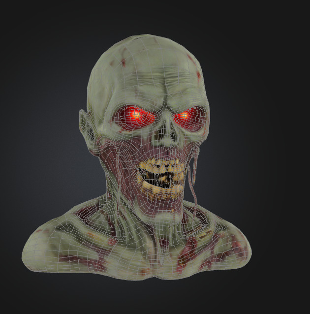 zombie head halloween scary mask game 05 3D model_1