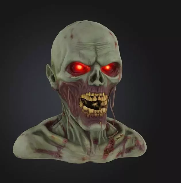 zombie head halloween scary mask game 05 3D model_0