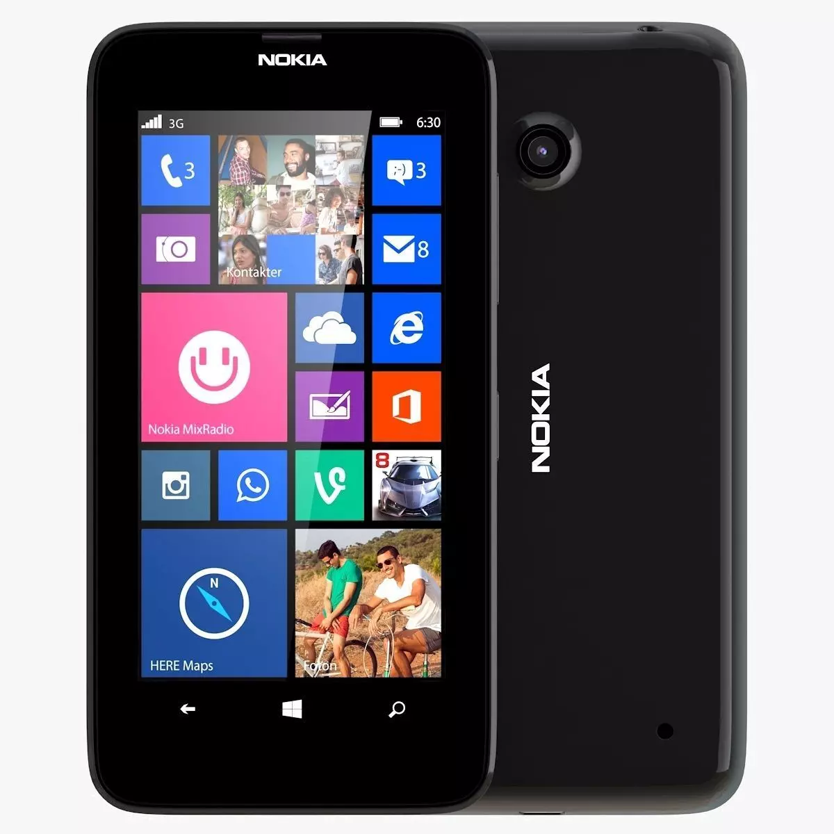 Nokia Lumia 630 black 3D model_0
