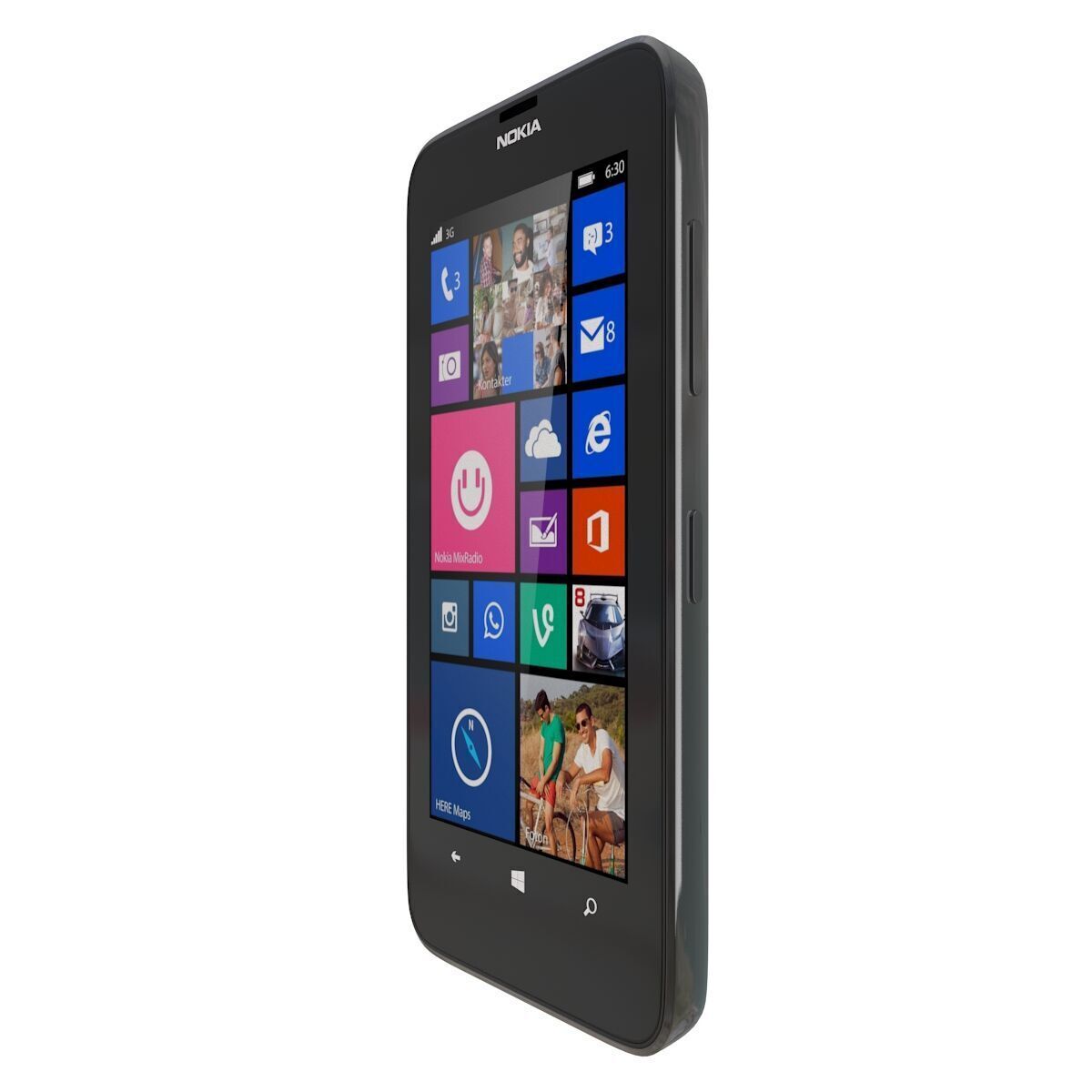 Nokia Lumia 630 black 3D model_5