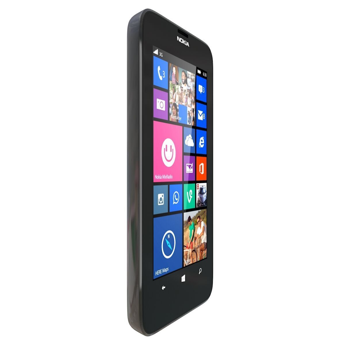 Nokia Lumia 630 black 3D model_6