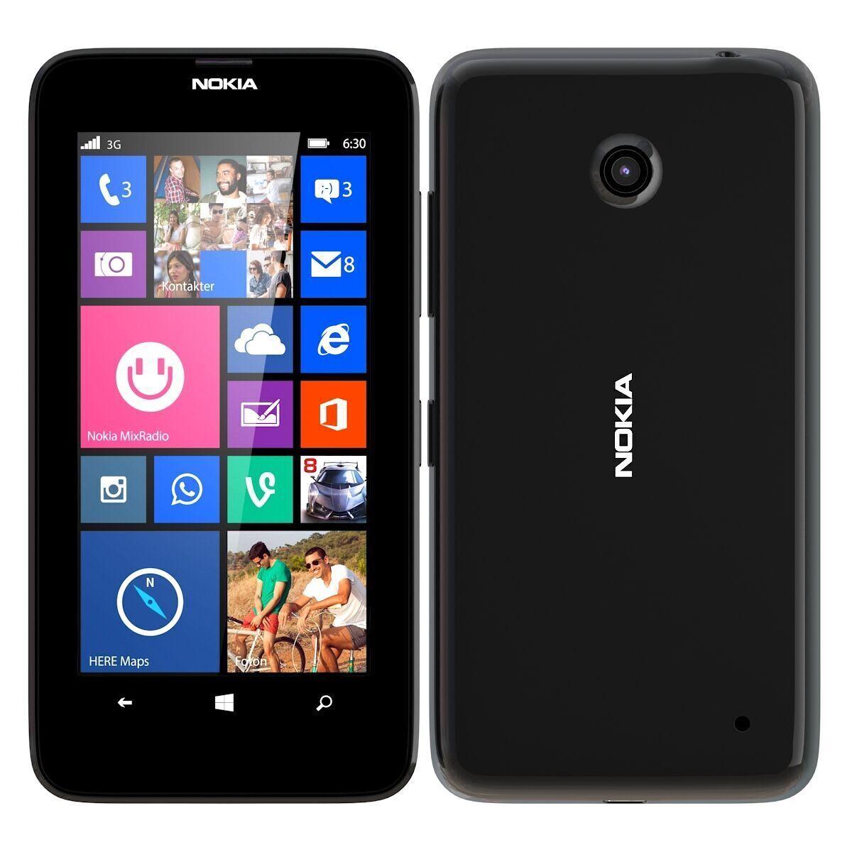 Nokia Lumia 630 black 3D model_2