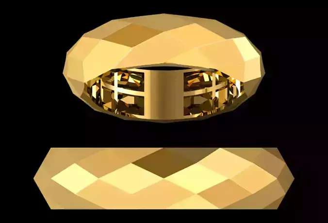 Faceted Gold Ring