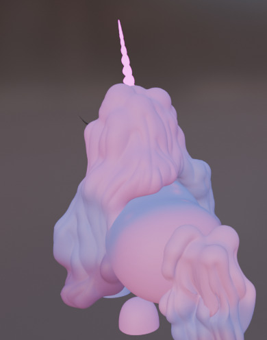 Low Poly Cute Lavender Unicorn  Low-poly 3D model_1