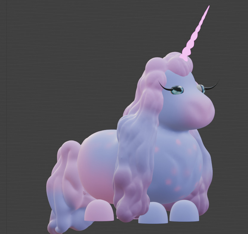 Low Poly Cute Lavender Unicorn  Low-poly 3D model_2