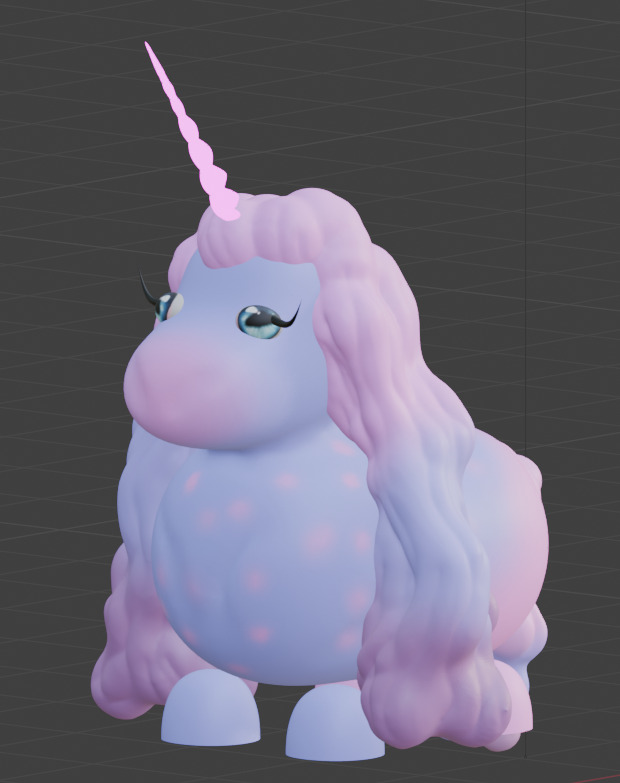 Low Poly Cute Lavender Unicorn  Low-poly 3D model_3