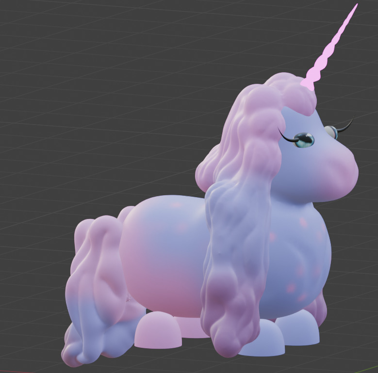 Low Poly Cute Lavender Unicorn  Low-poly 3D model_4